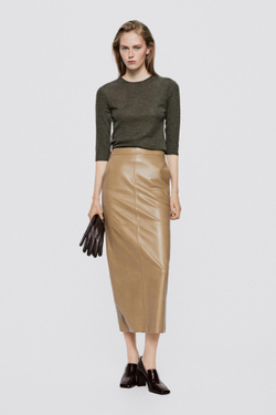 Massimo Dutti Кожаные лоферы на каблуке - Limited Edition, бургунди