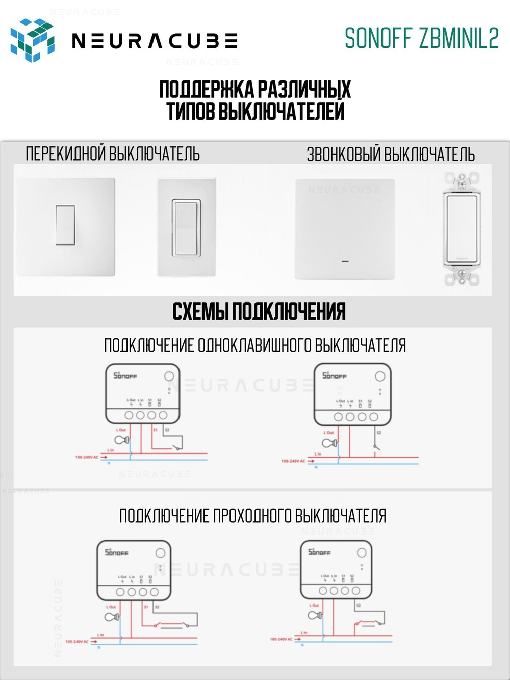 ZigBee Реле Sonoff ZBMINIL2 Extreme, 6A/1320Вт (Работает с Алисой)
