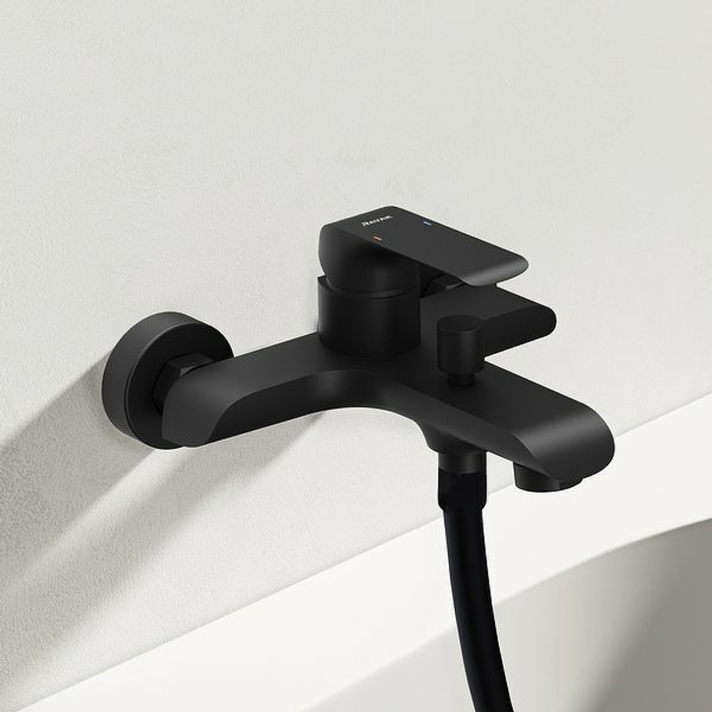 Смеситель для ванны Ravak Flat FL 022.20/150 X070175 Черный матовый
