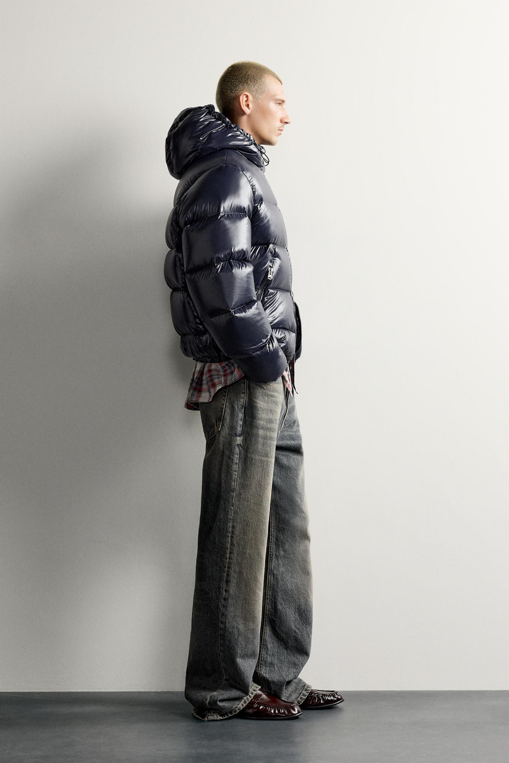 ZARA ПУХОВИК 80/20 WATER REPELLENT, ЯРКО-СИНИЙ