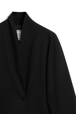 Massimo Dutti Куртка из 100% шерсти - Limited Edition, черный