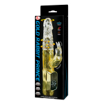 Золотистый вибратор-кролик 21,7см с ротацией Baile Gold Rabbit Prince BW-037302J