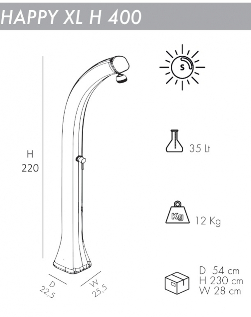 Душ солнечный Arkema Happy XL H 400, синий