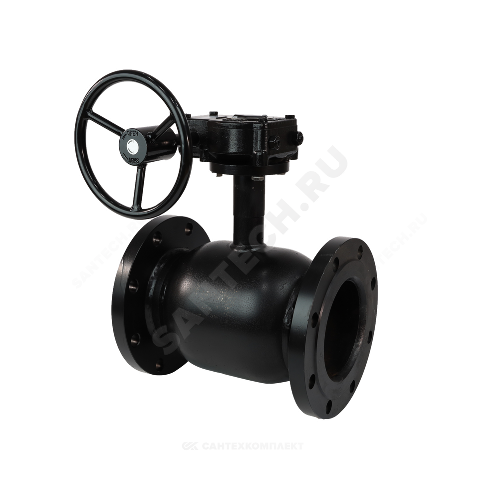 Кран шаровой сталь 09Г2С Ballomax КШТ 61.103 Ду 250 Ру16 фл L=537мм с редуктором BROEN КШТ 61.103.250.Р.16