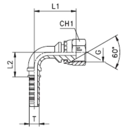 Фитинг DN 05 BSP (Г) 1/4 (90)