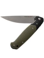 Нож складной GhostBlade Rune, сталь D2, Stonewash, 58-62 HRC, Drop-point, рукоять G10 оливковая, замок Liner lock