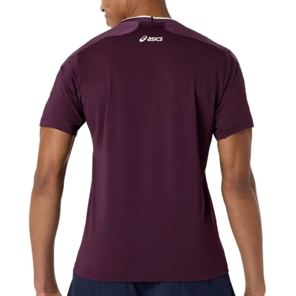 Мужская теннисная футболка Asics Match Jacquard - dark aubergine