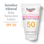 Eucerin, Для детей, минеральный солнцезащитный лосьон для чувствительной кожи, SPF 50, без отдушек, 118 мл (4 жидк. унц.)