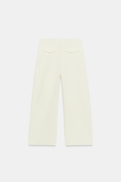 ZARA ШИРОКИЕ БРЮКИ, ЦВЕТ СЛОНОВОЙ КОСТИ