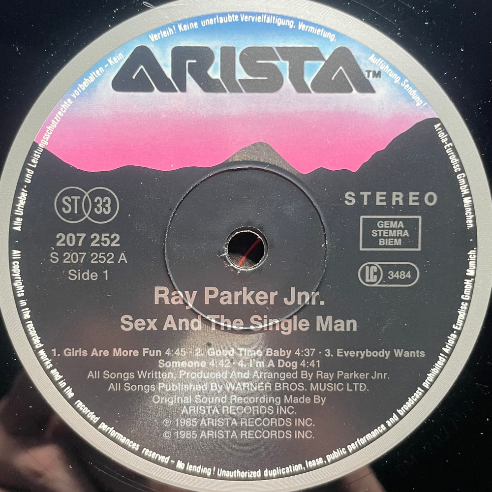 Ray Parker Jr. ‎– Sex And The Single Man (Европа 1985г.)
