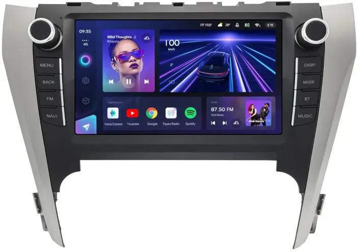 Магнитола для Toyota Camry 50 2011-2014 (рамка с крутилками и кнопками) - Teyes CC3L на Android 10, CarPlay, 4G SIM-слот