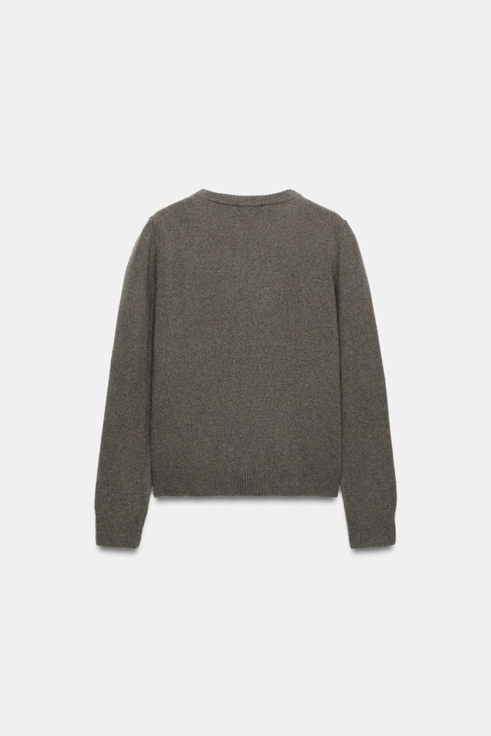 ZARA ОДНОТОННЫЙ СВИТЕР ИЗ КАШЕМИРА И ШЕРСТИ, ЦЕМЕНТЫЙ