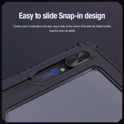 Чехол книжка от Nillkin для планшета Samsung Galaxy Tab S9 Ultra и Tab S10 Ultra, серия Bumper Pro Case-Multi Angle Folding Style, с защитной шторкой для камеры