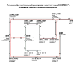 135240 PORT NT24 298 черный Трехфазный (четырехжильный) шинопровод 3м, в комплекте заглушки 2шт IP20 220V