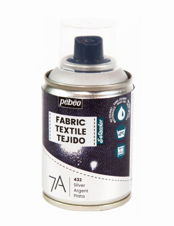 Краска для текстиля аэрозольная 7А Spray 100 мл, 805432 серебро, Pebeo