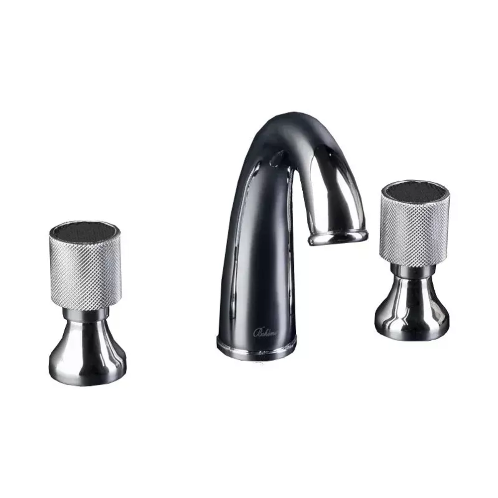 Смеситель для раковины на 3 отверстия Boheme ROYAL CRYSTAL 277-Royal/CRST Black