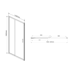 Душевая дверь Гарда (Garda) VDS-1G140CL, 1400, хром, стекло прозрачное,