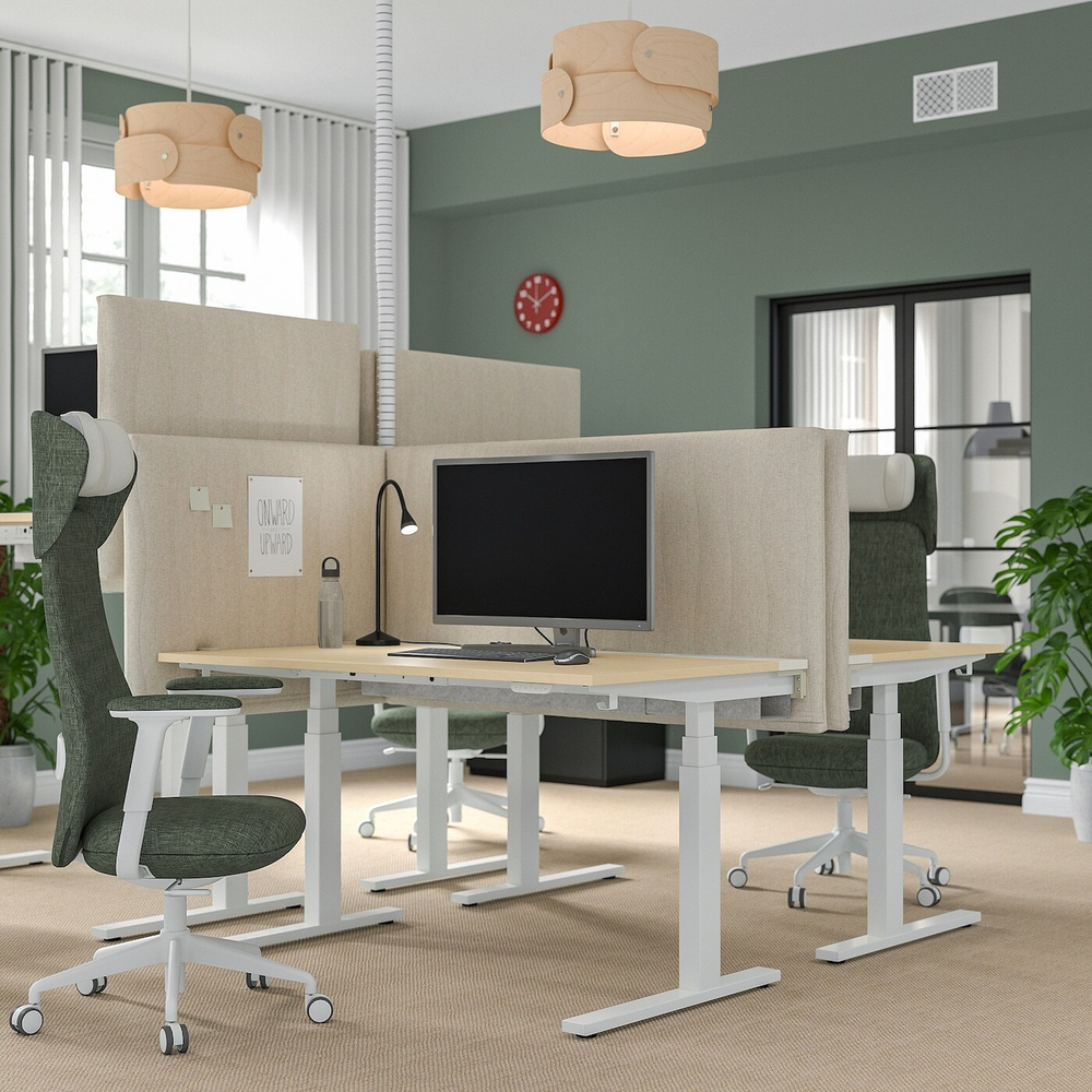 IKEA MITTZON  (ИКЕА МИТТЗОН)  -  Акустический настольный экран, бежевый с пушечным напылением, 125x72 см