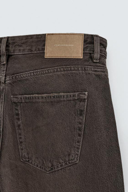 ZARA ДЖИНСЫ STRAIGHT FIT REGULAR, КОРИЧНЕВЫЙ