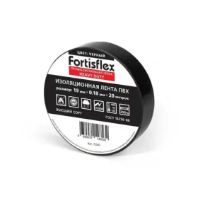 Изолента ПВХ 19х0,18х20 HEAVY DUTY черная (Fortisflex)  71240