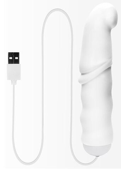 Белый вибромассажёр с питанием от USB LET US-B VIBRATOR WHITE - 17 см. (Цвет: белый)