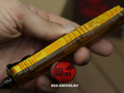 Нож Microtech Troodon Ultem Magnacut D/E (солнечная вспышка) эксклюзив RED-Knives RK-531
