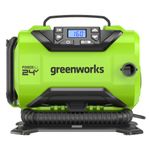 Компрессор автомобильный аккумуляторный Greenworks Арт. 3400807UB, 24V / 12V (от прикуривателя автомобиля), c АКБ 4Ач и ЗУ в сумке