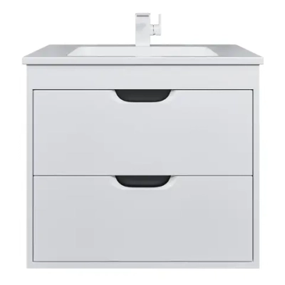Тумба с раковиной для ванной Uperwood Modul 65 см, подвесная, матовая, белая/графит