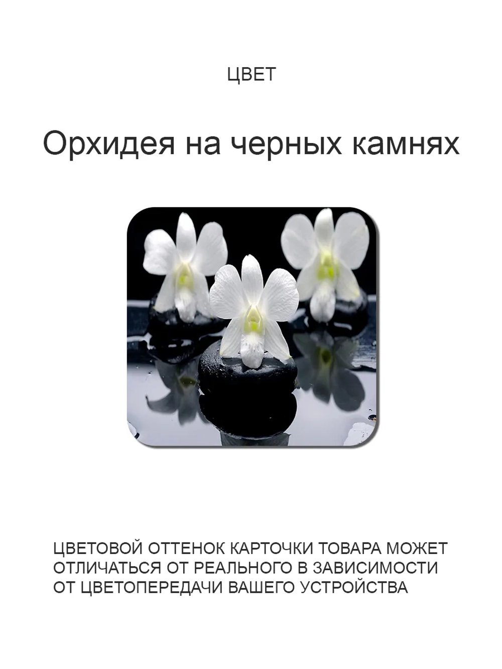 Обеденный стол "Орхидея на чёрном камне" 100x60 см