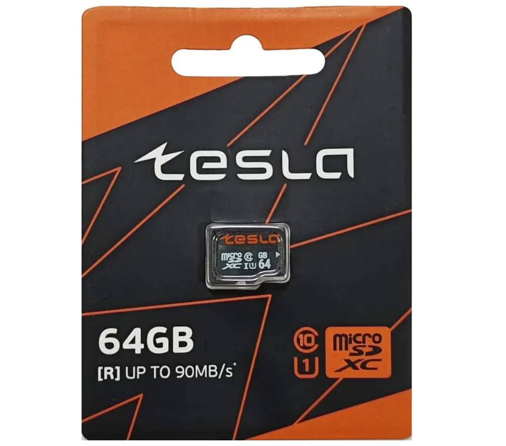 Карта памяти ТЕСЛА (TESLA) 64Гб microSDXC, C10/UHS-I U1 (TSLMSD064GU1)