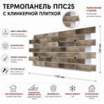 Клинкерная фасадная термопанель ППС25 Cerrad Loft Brick Pepper 1150x540
