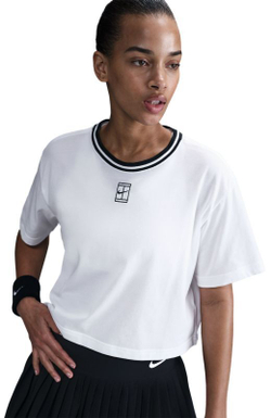 Женская теннисная футболка Nike Heritage Dri-Fit Crop - белый