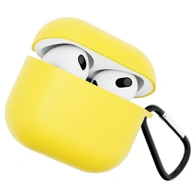 Чехол для Airpods 3 Gurdini силиконовый с карабином Желтый