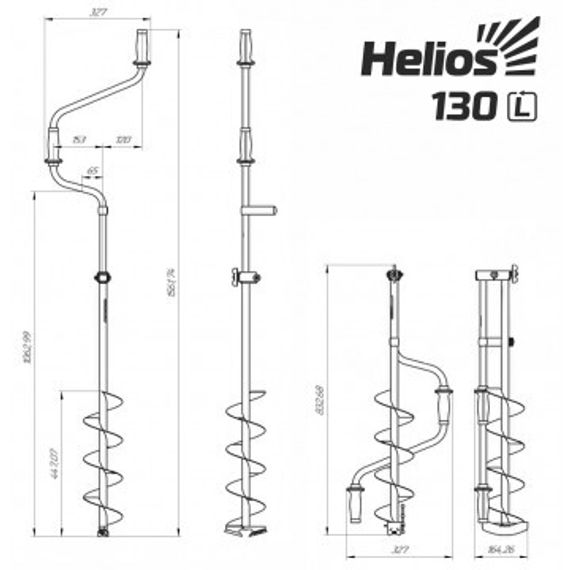 Ледобур Тонар HELIOS HS-130D (левое вращение) LH-130LD
