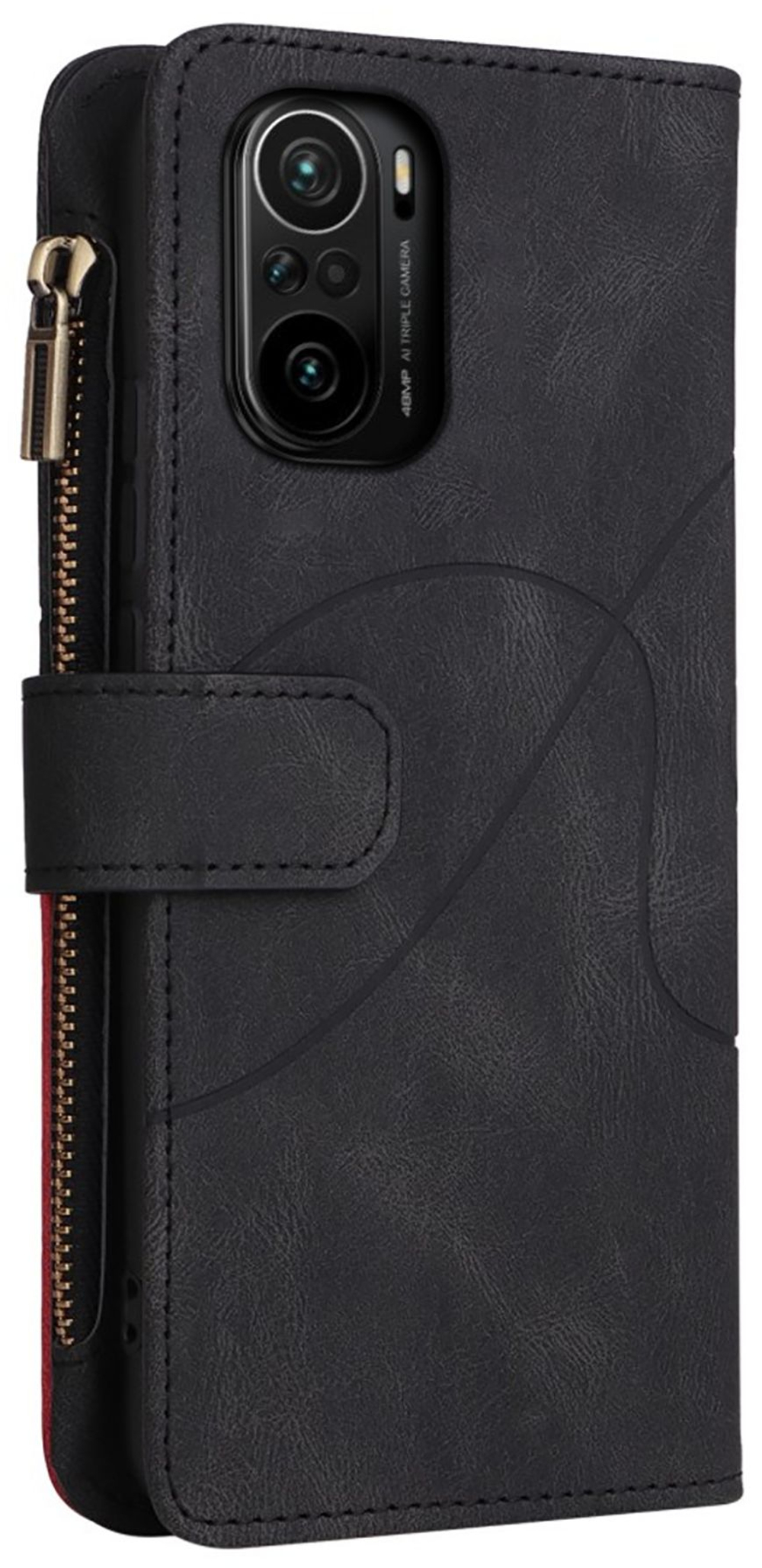 Дизайнерский чехол-книжка из кожи для XIAOMI POCO F3 и K40 и MI 11i с кошельком, 5 слотами для карт и подставкой