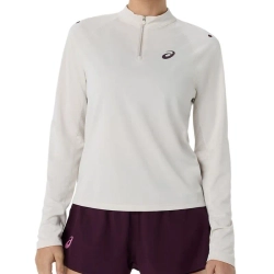Женская теннисная футболка с длинным рукавом Asics Match Half Zip - soft oat