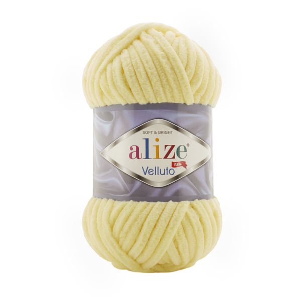 Пряжа Alize (Ализе) Velluto / уп.5 мот. по 100 г, 68м, 013 светлый лимон A