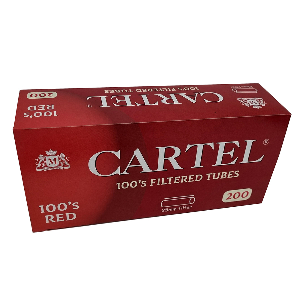 Гильзы для сигарет "Cartel" 100's Extra Long Filter Red 25мм 200шт.