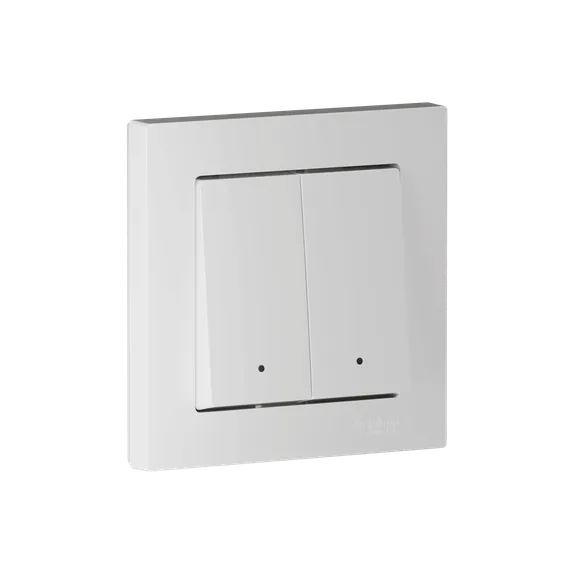Выключатель двухклавишный с подсветкой с опц.нейтралью, L(N) Systeme Electric AtlasDesign Smart Белый ATN000117Z