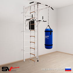 Шведская стенка Sv Sport усиленная 6451 (Турник рукоход/Брусья/Канат/Лестница/Цепь/Мешок 15кг)