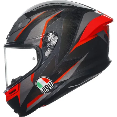Купить Мотошлем Интеграл AGV K6 S Slashcut / Серо-красный