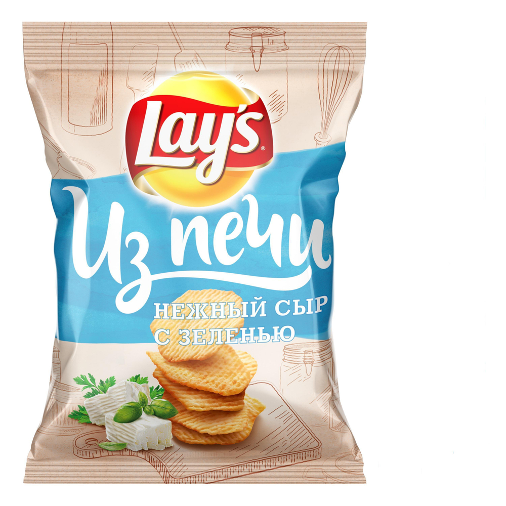 Чипсы Lays Из Печи 85гр Нежный сыр/Зелень (14)
