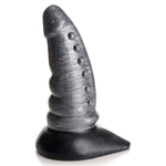 Серый фантазийный фаллоимитатор Beastly Tapered Bumpy Silicone Dildo - 21 см. (Цвет: серый)