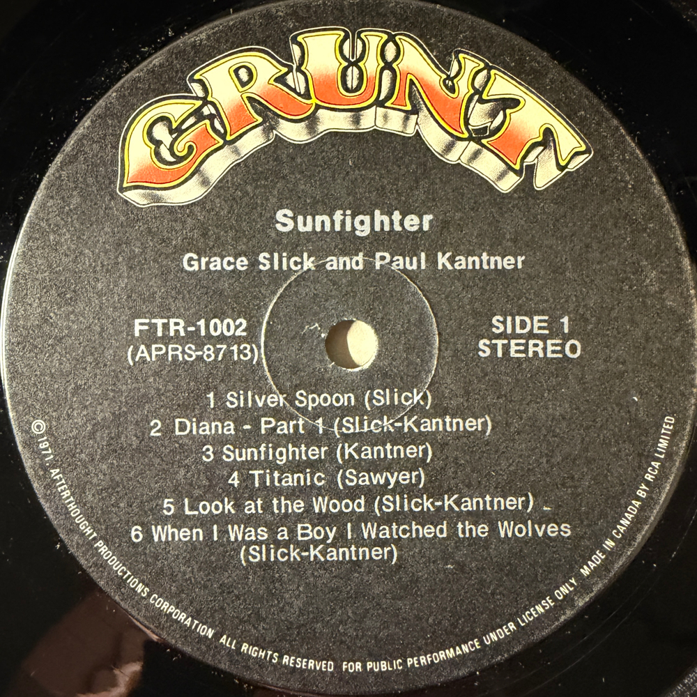 Виниловая пластинка Paul Kantner, Grace Slick - Sunfighter LP