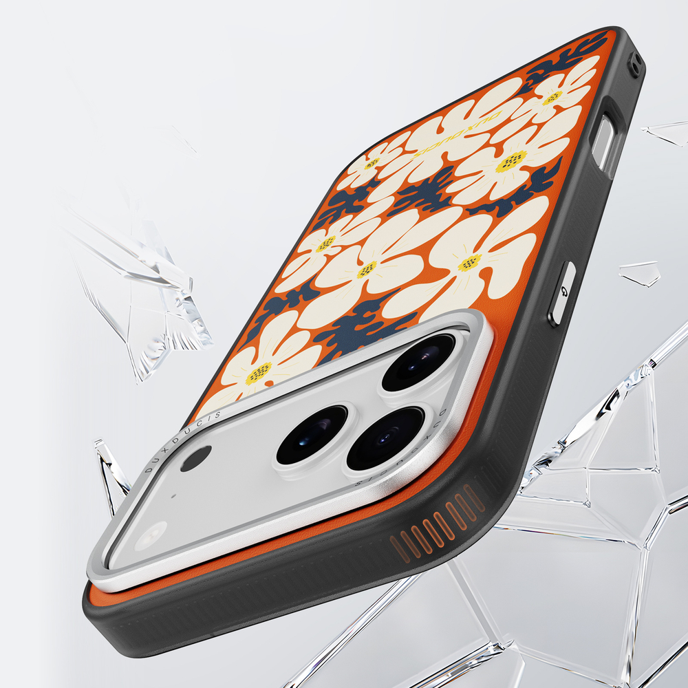 Чехол с MagSafe и рисунком оранжевого цвета для iPhone 17 Pro, от Dux Ducis серия Moro Series Magnetic