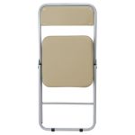 Стул Helmi HL-F06 "Golf", складной, каркас металл серебро, экокожа, бежевый BOX4