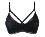 Стильный бюстгальтер-бралетт Diamond Mesh Non Wired Padded Bralette (Размер: 38B) (Цвет: черный)