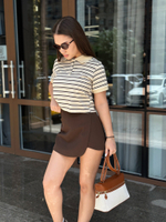 Юбка-шорты Yu Ze Fashion 2019231 однотонная на молнии сзади