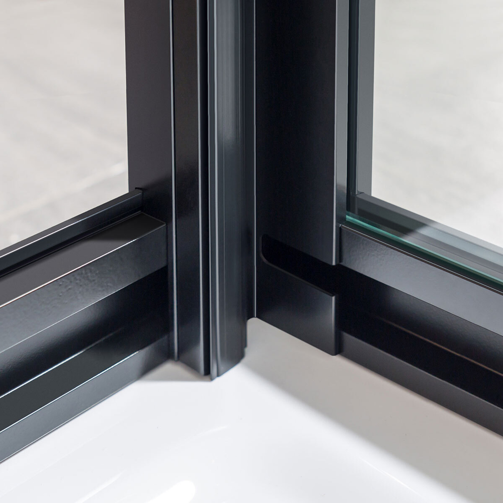 Душевой уголок Stile VSS-2ST9090CLB-R, 900*900, черный, стекло прозрачное, правый,
