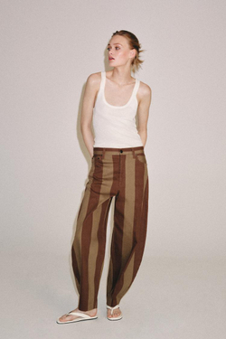 ZARA ДЖИНСЫ TAPERED С ВЫСОКОЙ ПОСАДКОЙ И ПРИНТОМ — ZW COLLECTION, ПОЛОСКИ